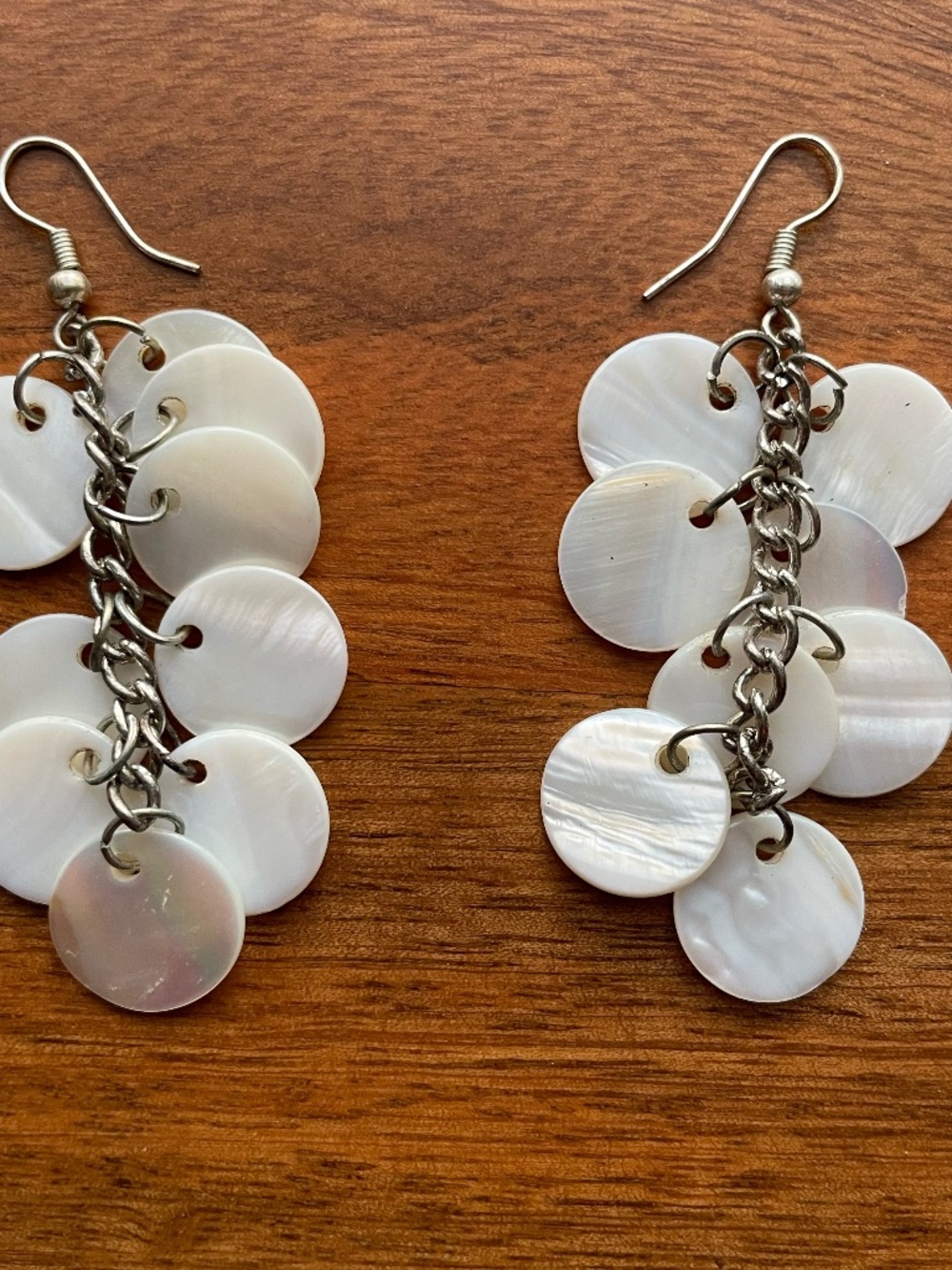 Mussel Shell Chandelier Dangle Earrings